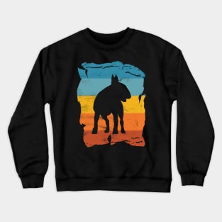 English Bull Terrier Distressed Vintage Retro Silhouette Crewneck Sweatshirt